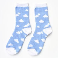 Title: Cloud Fuzzy Crew Socks