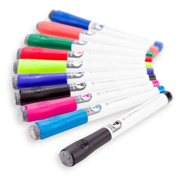 U Brands Dry Erase Markers, Medium Tip, 10 Count