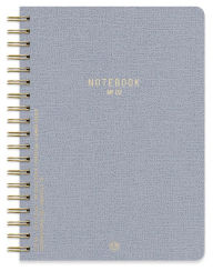 Title: Designworks Textured Paper Twin Wire Notebook No. 2 - Neptune Blue - 6 x 8.25