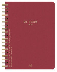Title: Designworks Textured Paper Twin Wire Notebook No. 2 - Burgundy 6 x 8.25