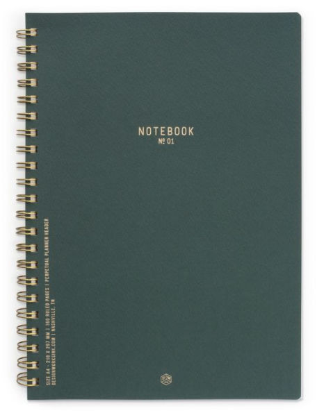 Textured Paper Twin Wire Notebook in Pacific Forest (8.25