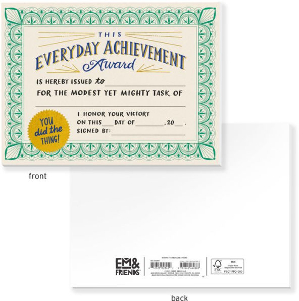 Everyday Achievement Certificate Pad (Refresh)