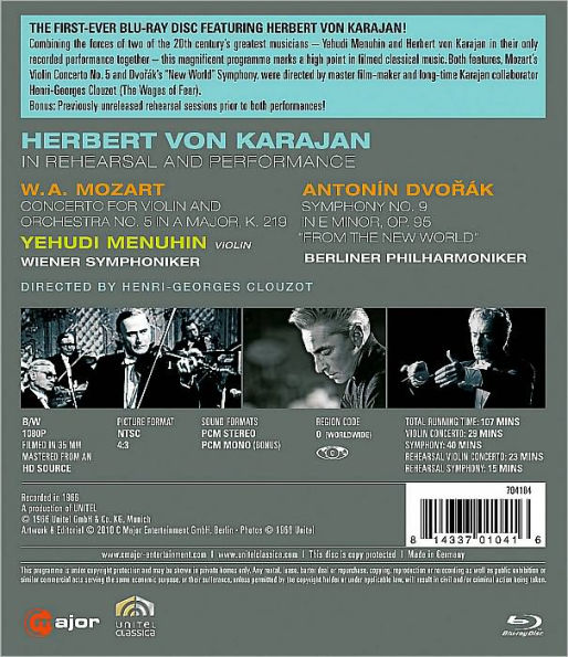 Herbert Von Karajan: Mozart - Violin Concerto No. 5/Dvorak - Symphony No. 9 [Blu-ray]