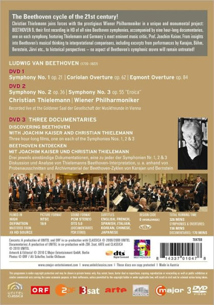 Christian Thielemann/Wiener Philharmoniker: Beethoven - Symphonies Nos. 1, 2 & 3