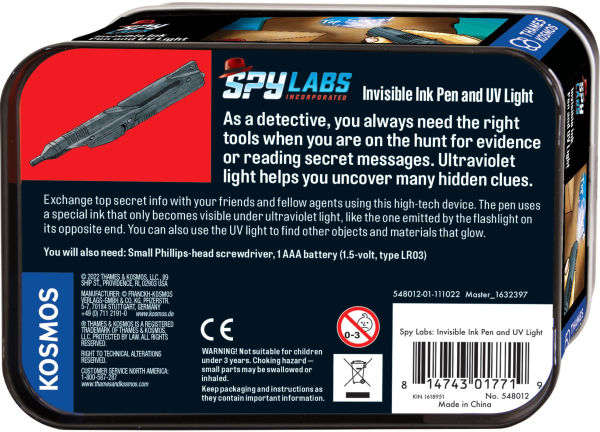 Spy Labs: Invisible Ink Pen and UV Light