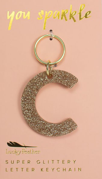 Monogrammed Glitter Keychain C