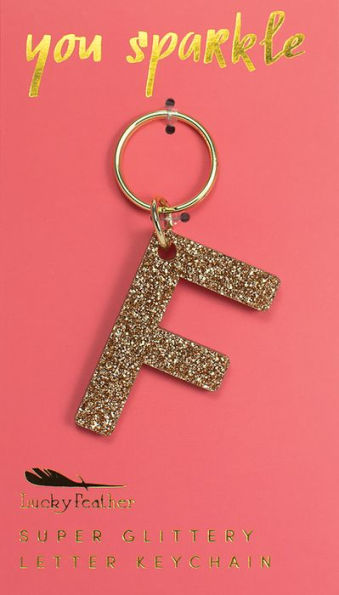 Glitter Keychain Letter F