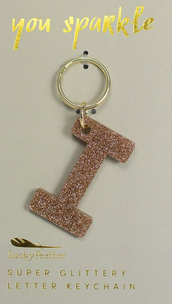 Letter A Keychain Accessories for Women and Girls, Gold Glitter