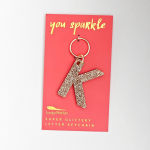 Alternative view 1 of Monogrammed Glitter Keychain K