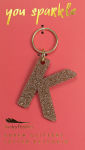 Alternative view 2 of Monogrammed Glitter Keychain K