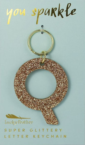 Glitter Keychain Letter Q