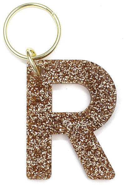 Glitter Keychain Letter R