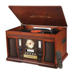 Alternative view 1 of Victrola Aviator Wooden 7-in-1 Nostalgic Record Player with Bluetooth and Digital CD Encoding, Mahogany