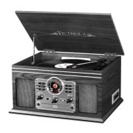 Title: Victrola Wooden 6-in-1 Nostalgic Record Player with Bluetooth and 3 Speed Turntable, Graphite