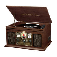 Title: Victrola Wooden 6-in-1 Nostalgic Record Player with Bluetooth and 3 Speed Turntable, Espresso