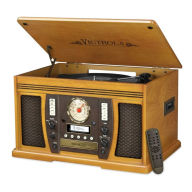 Title: Victrola Aviator Wooden 7-in-1 Nostalgic Record Player with Bluetooth and Digital CD Encoding, Oak