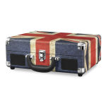 Alternative view 2 of Portable Victrola Suitcase Record Player with Bluetooth and 3 Speed Turntable, UK Flag