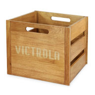 Title: Victrola Wooden Record and Vinyl Crate