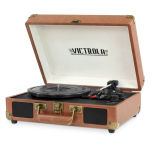 Alternative view 2 of Bluetooth Suitcase Record Player with 3-speed Turntable - Brown