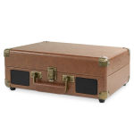 Alternative view 3 of Bluetooth Suitcase Record Player with 3-speed Turntable - Brown