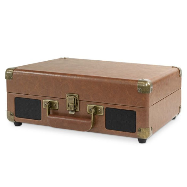 Bluetooth Suitcase Record Player with 3-speed Turntable - Brown