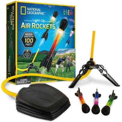 National Geographic 3 Light-up LED Air Rockets and Launch Base Stem for sale online 