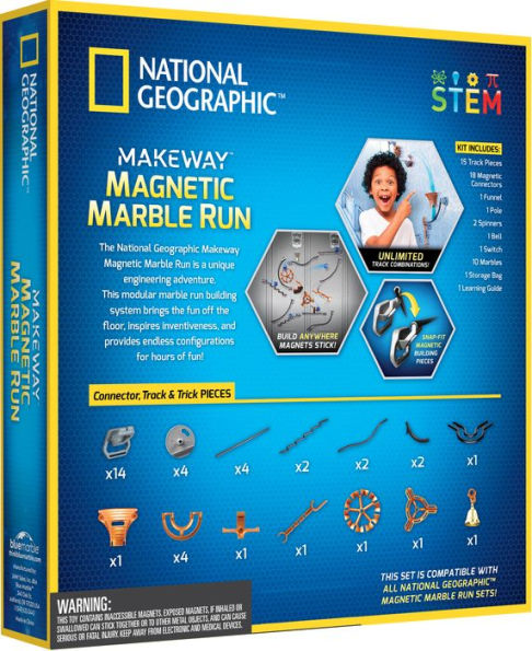 National Geographic Makeway Magnetic Marble Run- 50 pcs