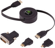 Title: ReTrak_emerge Retractable Standard HDMI Cable with Mini - Micro and DVI Adapters - 5 Ft