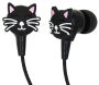 Ear Buds with Mic Black Cat Style