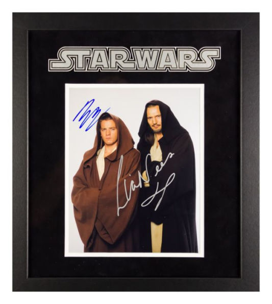 Star Wars - Signed Movie Photo - Framed Artist Series Features classic photo signed by Liam Neeson and Ewan McGregor