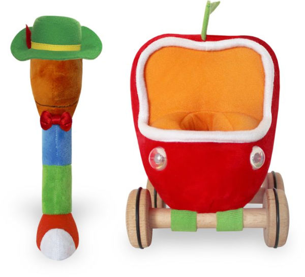Lowly Worm Soft Toy w Applecar