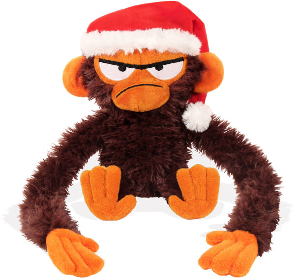 Grumpy Monkey in Holiday Hat
