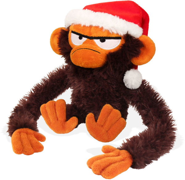 Grumpy Monkey in Holiday Hat