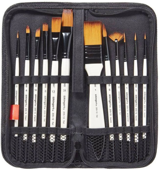 Artist Brushes with Case - 12 pcs
