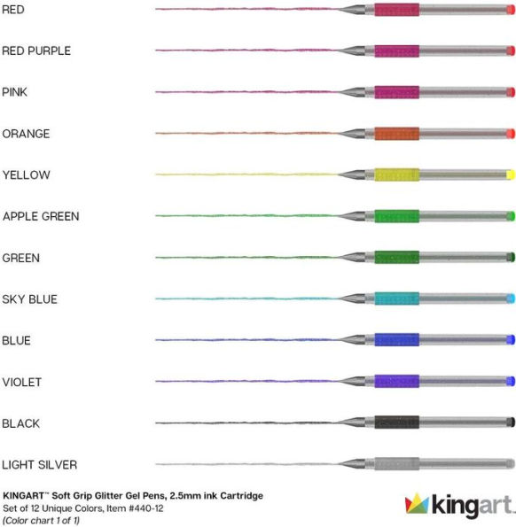 Soft Grip Gel Pen - 12 pc Set by King Art