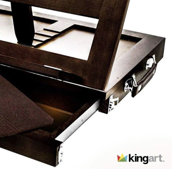 Kingart Wooden Art Box Tabletop Easel - Espresso