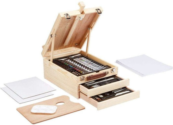 Mixed Media Table-Top Sketchbox Easel 105 Piece Art Set