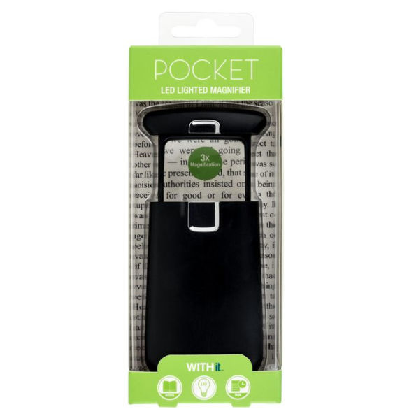 Pocket Lighted Magnifier - Black