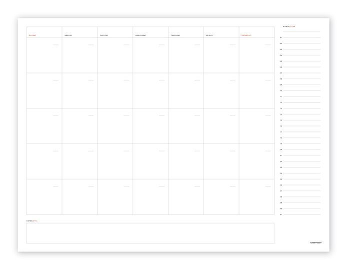 Russell + Hazel Calendar Desktop Monthly Pad 36 sheets by Gartner ...