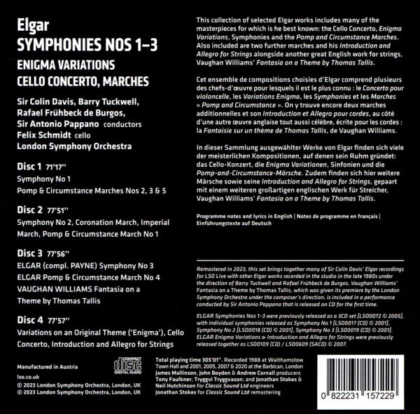 Elgar: Symphonies Nos. 1-3; Enigma Variations; Cello Concerto; Marches