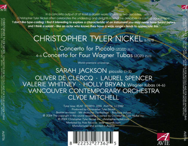Christopher Tyler Nickel: Concerto for Piccolo; Concerto for Four Wagner Tubas
