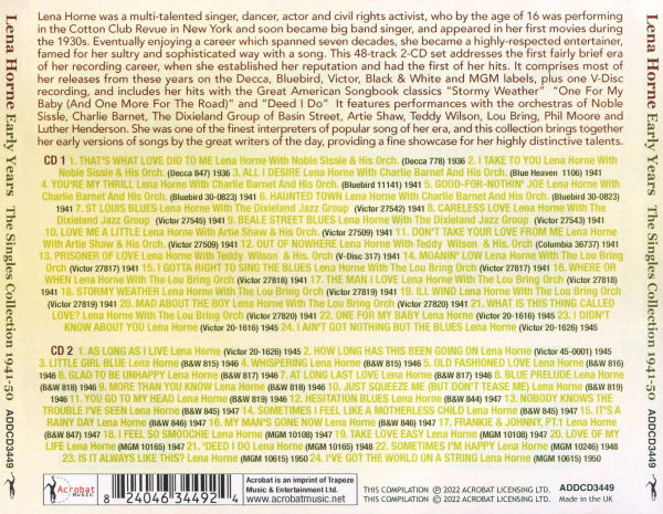 Early Years: The Singles Collection 1941-1950