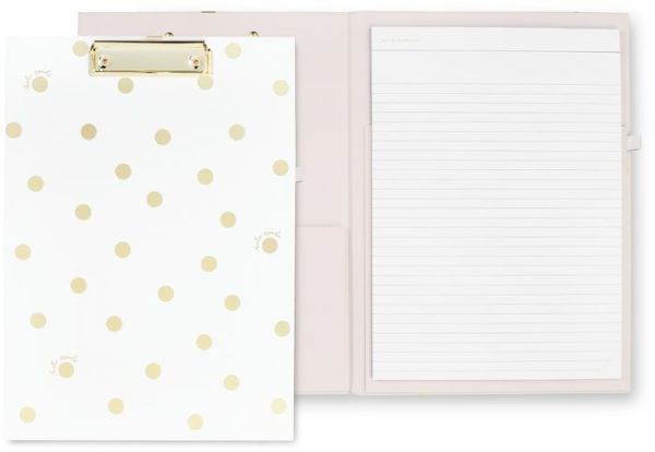 kate spade new york Clipboard Folio, Gold Dot with Script