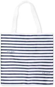 Kate Spade New York Canvas Book Tote, Navy Painted Stripe