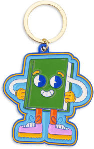 Title: Enamel Keychain, Book Man