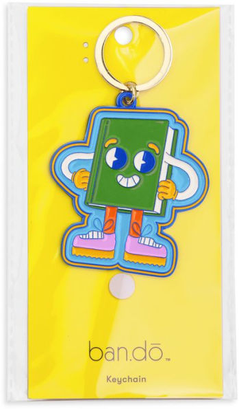 Enamel Keychain, Book Man