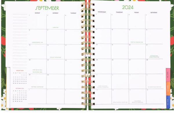 2025 17 Month Medium Planner Strawberry Green