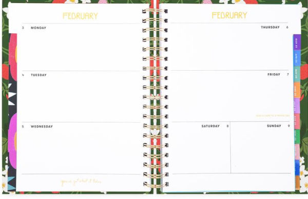 2025 17 Month Medium Planner Strawberry Green