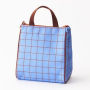 Blue Gridded Lunch Bag