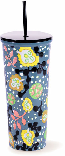 Stainless Steel Tumbler with Straw, Chimie Des Fleurs